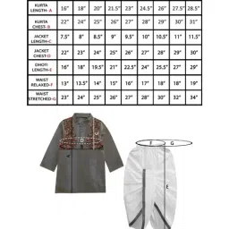 A.T.U.N. Kids Orange & White Embroidered Full Sleeves Kurta Set image 5