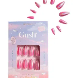 Gush Nailed It Press On Nails Barbie Pink Chrome Kit - Medium Almond-image-11