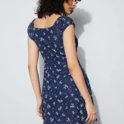 Ginger By Lifestyle Mid Blue Regular Fit Printed Dress image 2