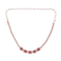 Yellow Chimes Rose Gold-Plated AD Studded Necklace Set image 4