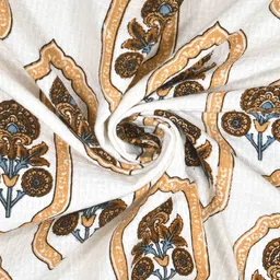 MAFATLAL White & Beige 3 Pieces Ethnic Motifs Printed Cotton 250 GSM Towel Set image 2