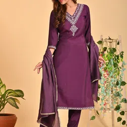 Anouk Women Ethnic Motifs Printed Pure Cotton Kurta with Trousers & Dupatta image 3