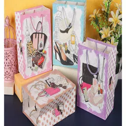 Chocozone Pack of 6 Paper Bags for Gifts Return Gift Bags for House Warming Ceremony  - Multicolor-image-52