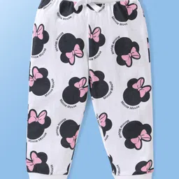 Babyoye Disney Single Jersey Cotton Knit Full Sleeves Night Suit Minnie Mouse Print - White image 5