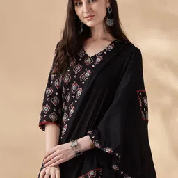 Anouk Women Ethnic Motifs Printed Cotton Kurta with Palazzo & Dupatta image 4