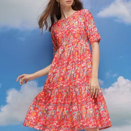 CORSICA Floral Printed Fit & Flare Dress-picture-20