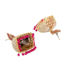 ANIKAS CREATION Magenta Square Jhumkas Earrings image 3