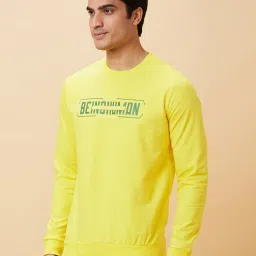 Being Human Yellow Regular Fit Printed Sweatshirt image 3