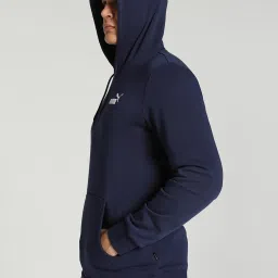 Puma Essentials Royal Blue Regular Fit Hooded Sweatshirt image 3