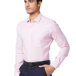 Park Avenue Pink Slim Fit Self Design Shirt image 3