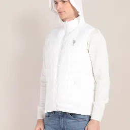 U.S. Polo Assn. Snow White Regular Fit Quilted Hooded Jacket image 3