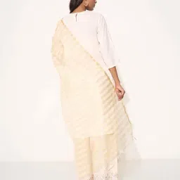 Rangmanch By Pantaloons Buff Yellow Regular Fit Striped Dupatta image 2