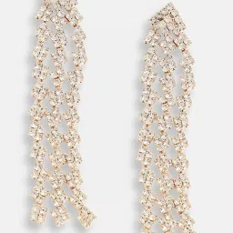 Sohi Silver Plated Designer Stone Party Dangler Earrings image 3