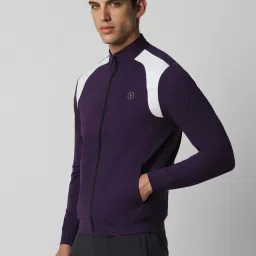 Van Heusen Purple Regular Fit Printed Jacket image 3