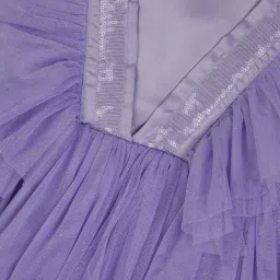 Gini & Jony Kids Purple Regular Fit Dress image 3