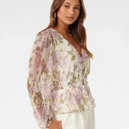 Forever New Multicolor Floral Print Top image 3