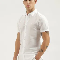 United Colors of Benetton White Slim fit Solid Shirts image 3