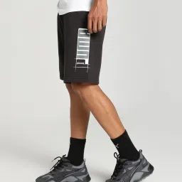 Puma Black Cotton Regular Fit Logo Printed Sports Shorts image 3