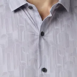 Louis Philippe Sport Light Purple Slim Fit Printed Shirt image 3