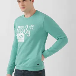 Peter England Jeans Green Slim Fit Printed Sweatshirt image 3
