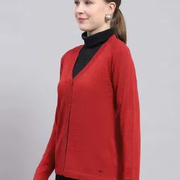 Monte Carlo Maroon Regular Fit Cardigan image 3