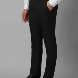 Louis Philippe Black Slim Fit Texture Trousers image 3