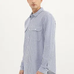United Colors of Benetton Blue Regular fit Stripes Shirts image 3
