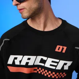 The Souled Store Black Loose Fit Printed Sweatshirt image 3