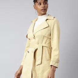 showoffff SHOWOFF Yellow Regular Fit Trench Coat image 3