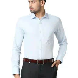 Park Avenue Sky Blue Slim Fit Shirt-picture-13