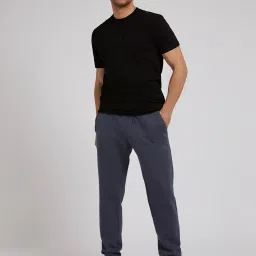 Guess Blue Cotton Regular Fit Solid Trackpants image 3