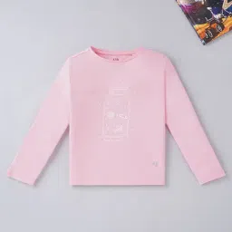 Ed-a-Mamma Kids Pink Printed Full Sleeves T-Shirt-image-93