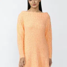 Forever 21 Light Orange Mini Sweater Dress-image-21