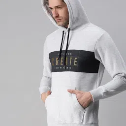 showoffff SHOWOFF Grey Cotton Slim Fit Printed Sweatshirt image 3