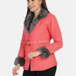 BUYNEWTREND Peach Regular Fit Jacket image 3