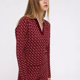 Cover Story Maroon Printed Sweater image 3