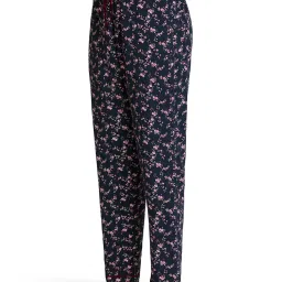 Amante Navy Floral Print Pyjamas image 3