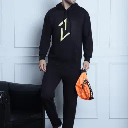 Vimal Jonney Black & Orange Regular Fit Printed Sweatshirt & Trackpant Set - Pack of 2 image 3