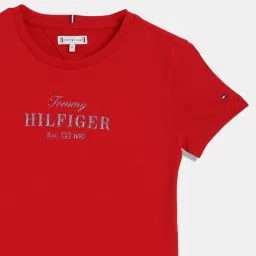Tommy Hilfiger Kids Primary Red Printed Regular Fit T-Shirt image 3