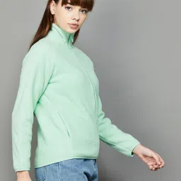 Fame Forever by Lifestyle Sage Green High Neck Jacket image 3