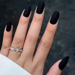 Gush Nailed It Press On Nails Matte Black Kit - Medium Almond image 2