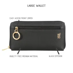 Baggit Black Textured Small Zip Around Wallet for Women image 3
