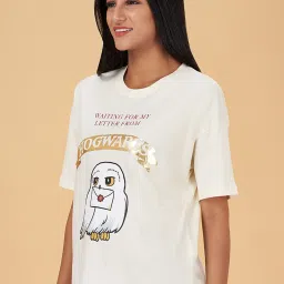 Dreamz by Pantaloons White Cotton Printed T-Shirt image 3
