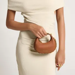 Miraggio Brown Solid Small Handbag image 3