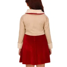 Cutecumber Girls Red Polyester Solid Mini Dress with Jacket image 3