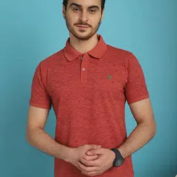 Venitian- Forbidden Clothing Brick Red Slim Fit Printed Polo T-Shirt-picture-34