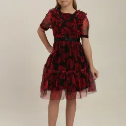 VERO MODA GIRL High Risk Red Floral Print Dress-image-48