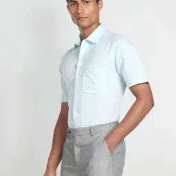 Arrow Aqua Regular Fit Texture Shirt image 3
