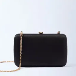 Westside Black Clutch with Sling Handle-picture-28