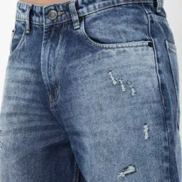 showoffff Showoff Blue Straight Fit Distressed Jeans image 5